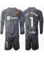 Barcelona Ter Stegen #1 Torwart Ausweichtrikot für Kinder 2024-25 Langarm (+ Kurze Hosen)